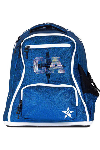 Royal Blue Rebel Dream Bag Plus with White Zipper with California Allstars Crystal Logo