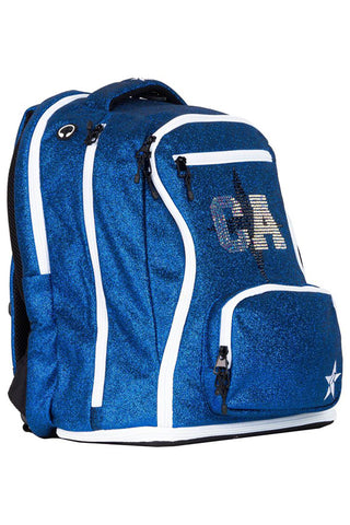 Royal Blue Rebel Dream Bag Plus with White Zipper with California Allstars Crystal Logo