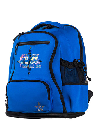 Neoprene in Royal Blue Rebel Dream Bag Plus with Black Zipper with California Allstars Crystal Logo