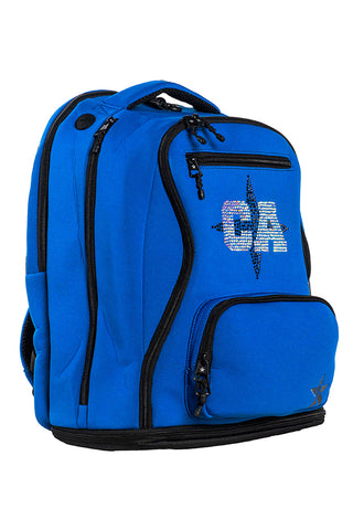 Neoprene in Royal Blue Rebel Dream Bag Plus with Black Zipper with California Allstars Crystal Logo