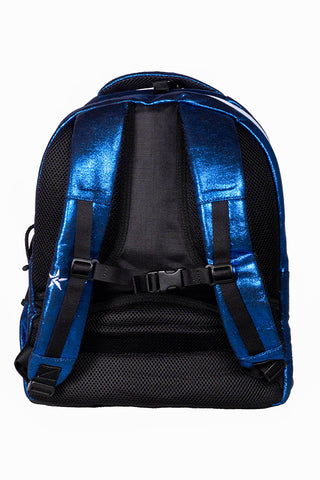 Faux Suede in Royal Blue Rebel Dream Bag Plus with White Zipper with California Allstars Crystal Logo