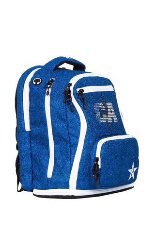 Royal Blue Rebel Baby Dream Bag with White Zipper with California Allstars Crystal Logo